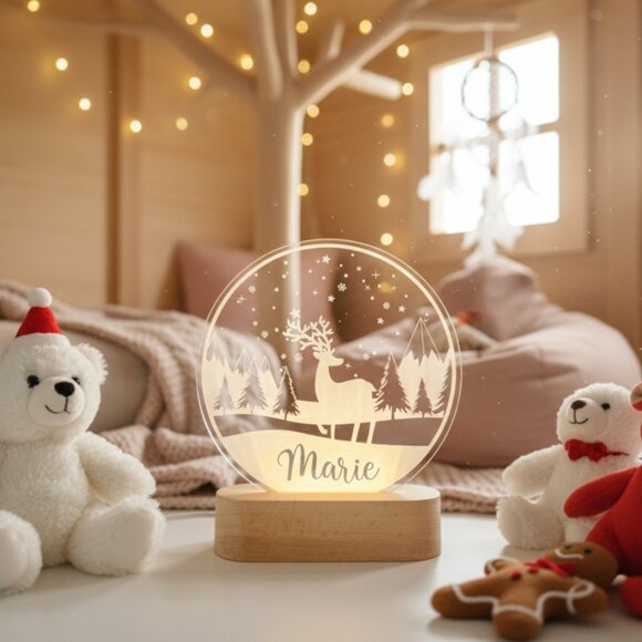 Winterland Deer Custom Name Light • Personalized LED Cloud Decor • Kids Gift - Picture 8 of 8